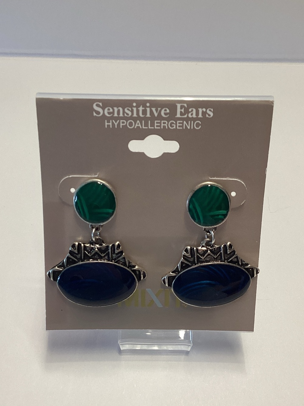 Mixit Green and Blue Dangle Earrings